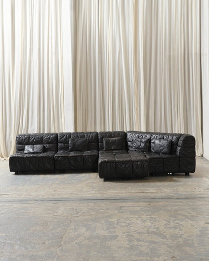 Leather Castell modular sofa, Hans Hopfer, 1980s