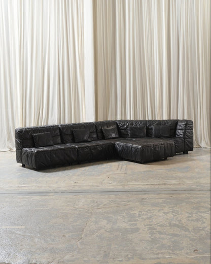 Leather Castell modular sofa, Hans Hopfer, 1980s