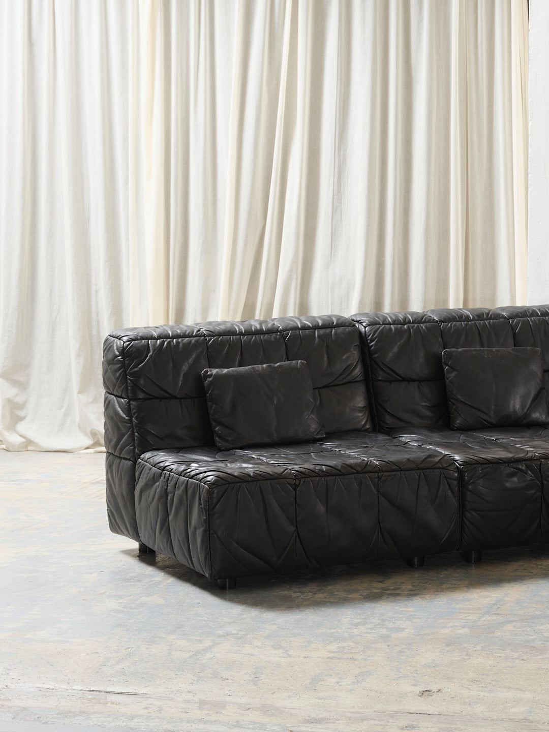 Leather Castell modular sofa, Hans Hopfer, 1980s