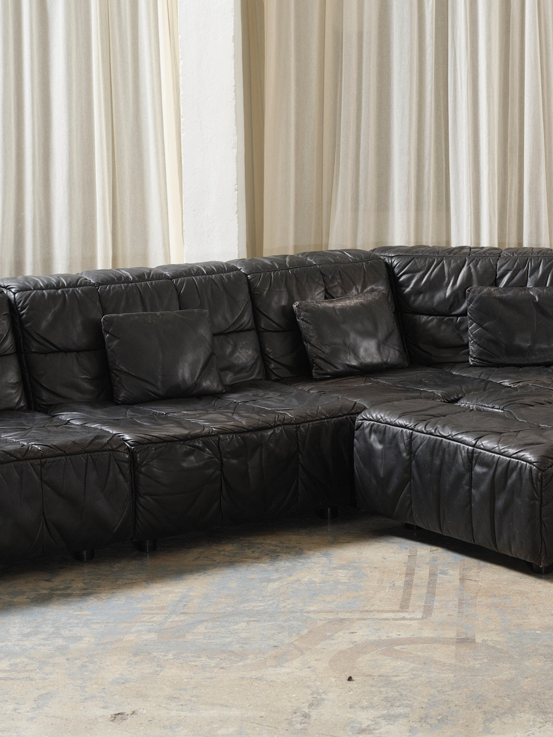 Leather Castell modular sofa, Hans Hopfer, 1980s
