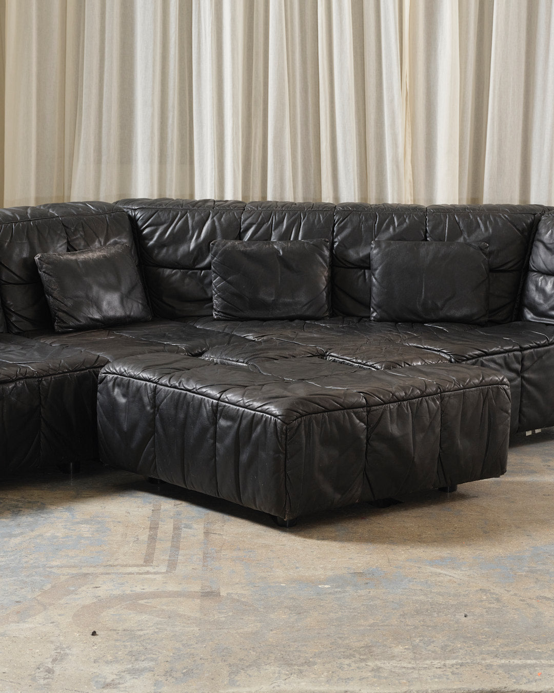 Leather Castell modular sofa, Hans Hopfer, 1980s