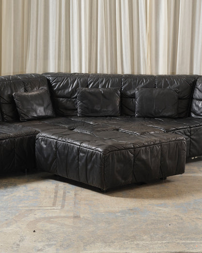 Leather Castell modular sofa, Hans Hopfer, 1980s