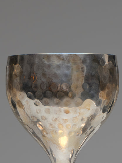 PAIRE DE 2 VERRES HAUT EN MÉTAL ARGENTÉ