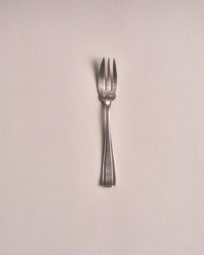 SERVICE DE FOURCHETTES À DESSERT EN MÉTAL ARGENTÉ, ART DÉCO