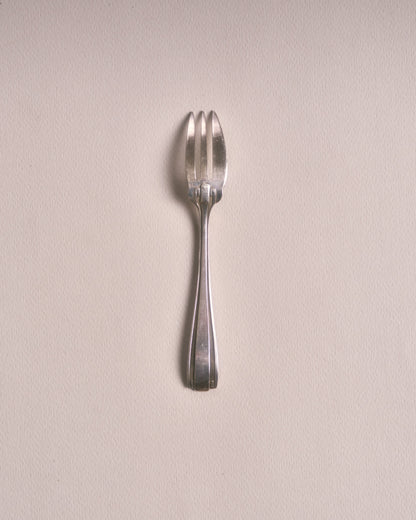 SERVICE DE FOURCHETTES À DESSERT EN MÉTAL ARGENTÉ, ART DÉCO