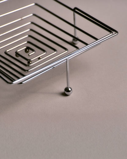 COUPE À FRUITS SPACE AGE EN ACIER INNOXYDABLE, 1970s