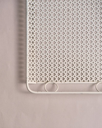 Perforated white metal tray, Mathieu Matégot, 1950s