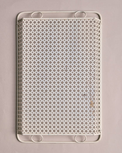 Perforated white metal tray, Mathieu Matégot, 1950s