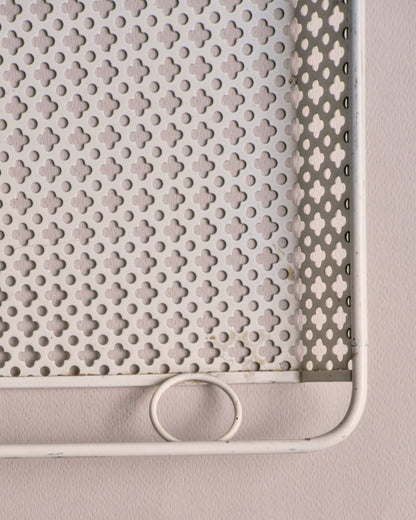 Perforated white metal tray, Mathieu Matégot, 1950s