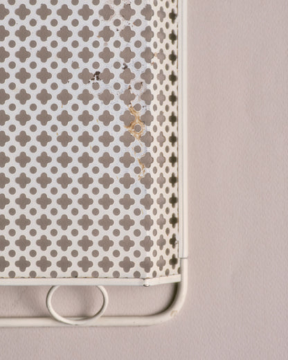 Perforated white metal tray, Mathieu Matégot, 1950s