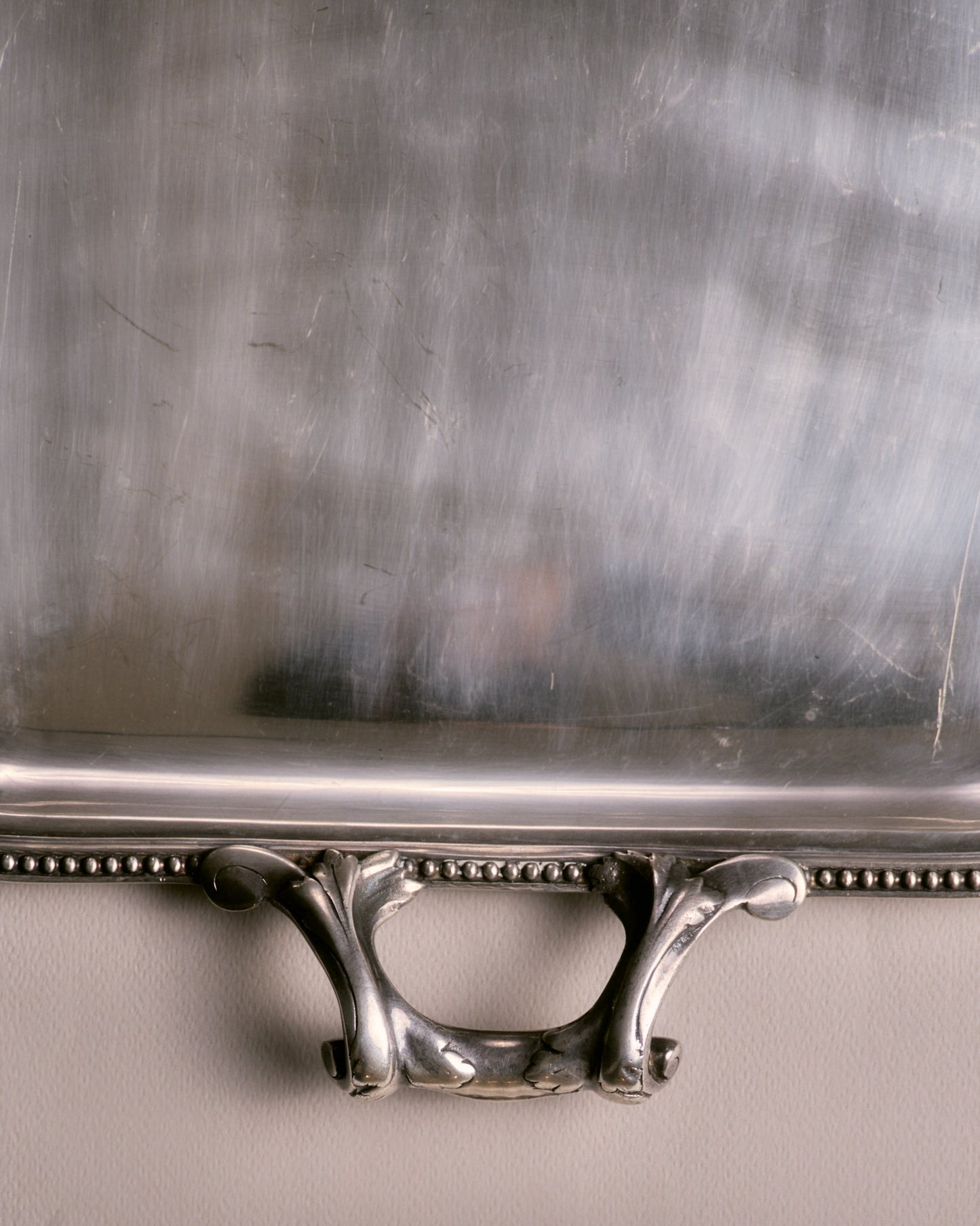 Large rectangular silver-plated metal tray, Ercuis