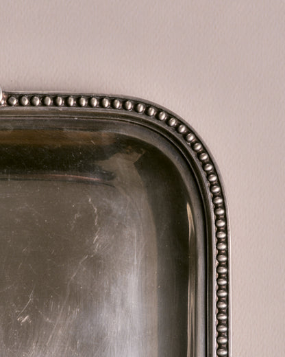 Large rectangular silver-plated metal tray, Ercuis