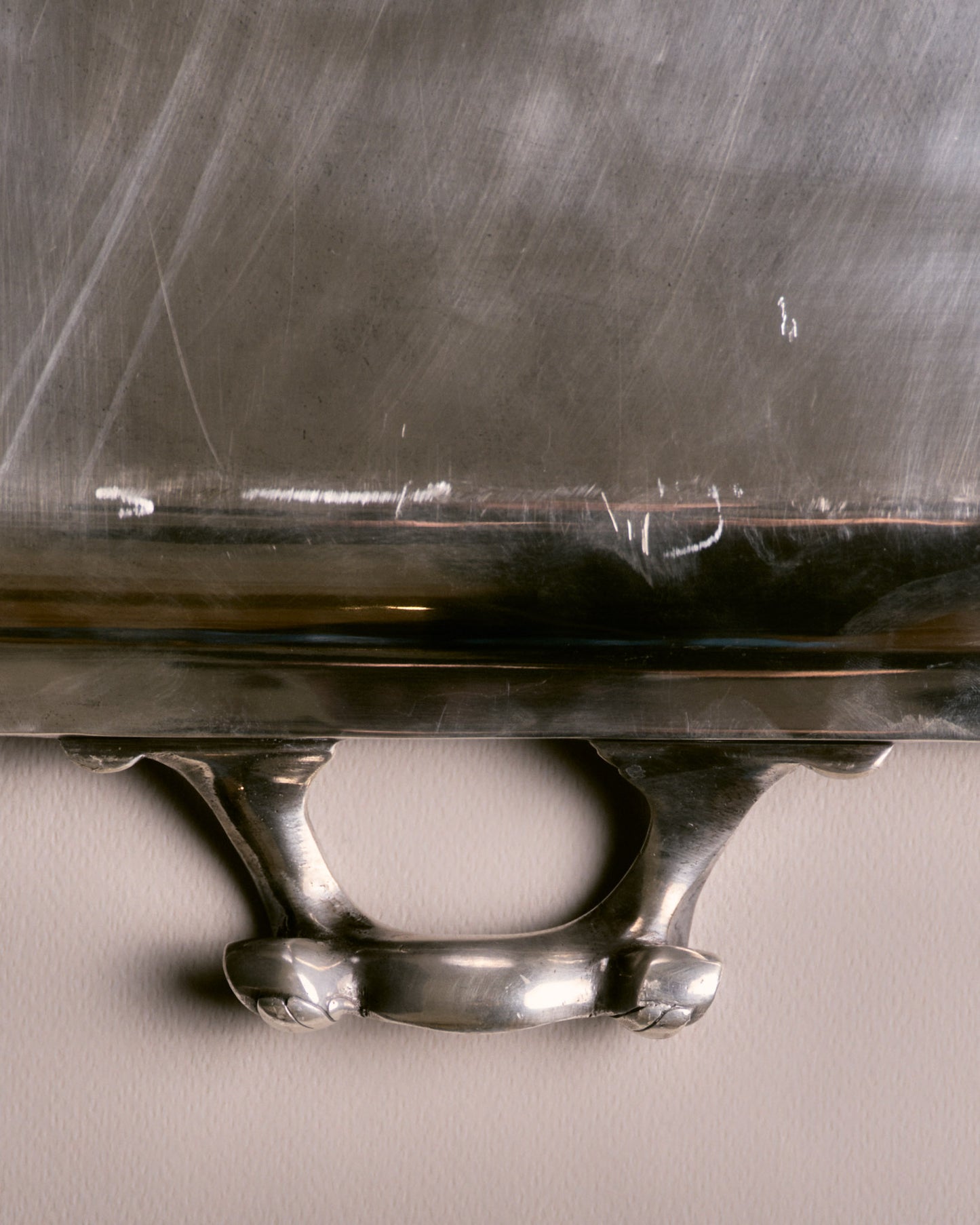 Large rectangular silver-plated metal tray, Ercuis