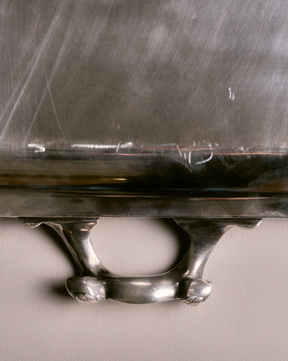 Large rectangular silver-plated metal tray, Ercuis