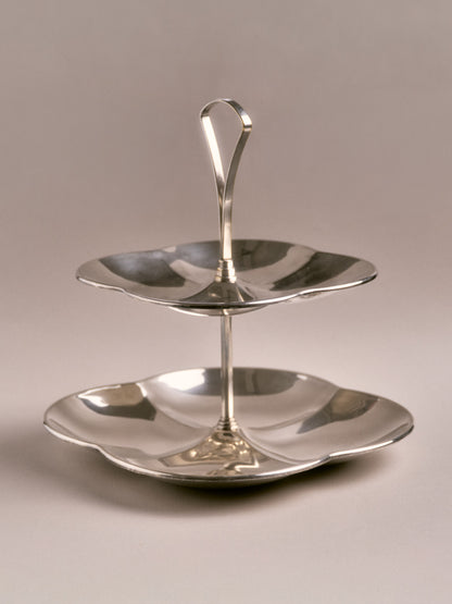 Silver-plated metal display stand, 1960s