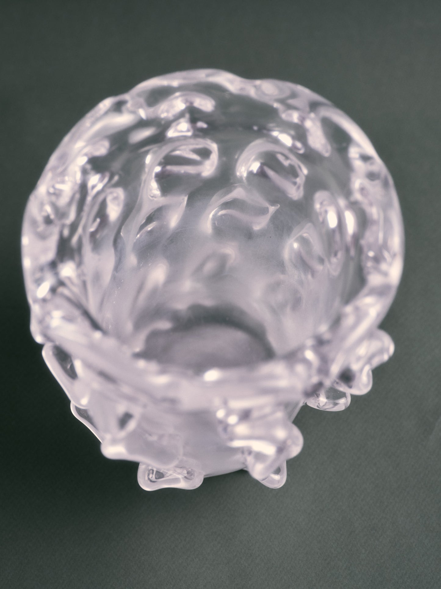 Molded crystal vase, Schneider, 1950s