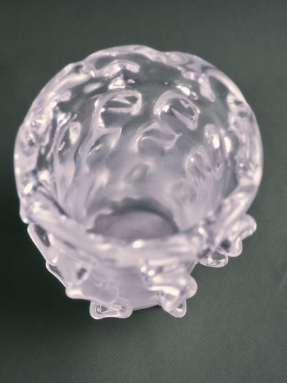 Molded crystal vase, Schneider, 1950s