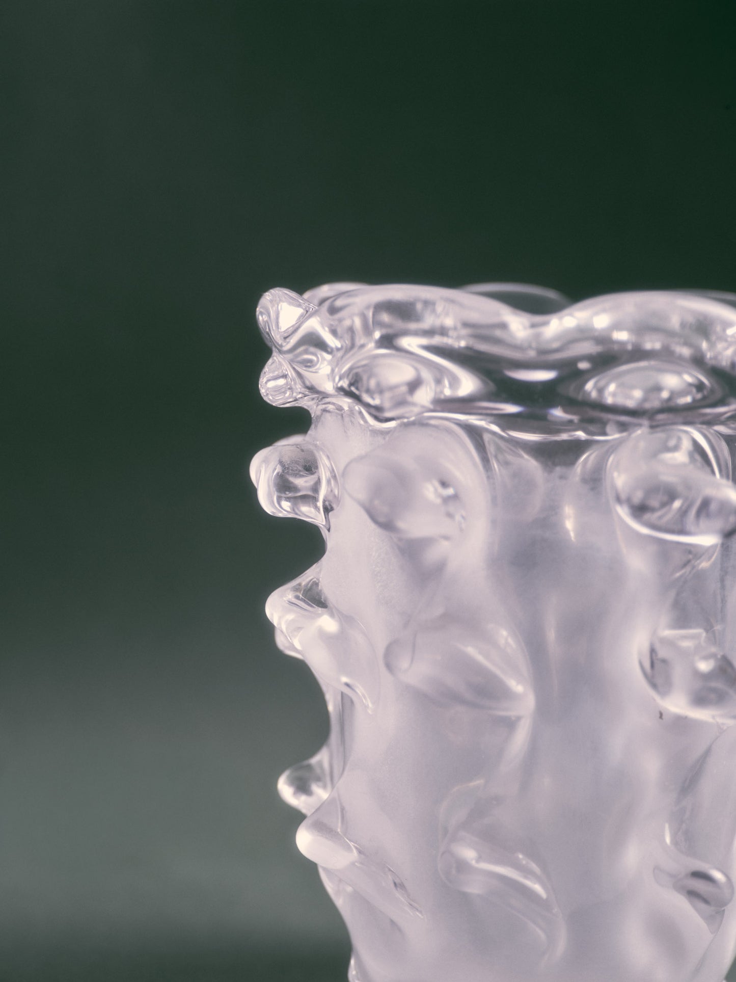 Molded crystal vase, Schneider, 1950s