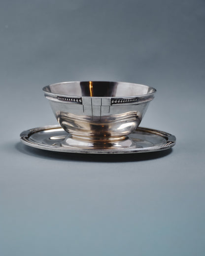 SILVER-PLATED METAL SAUCE BOAT, SAMUEL ASKENFELD