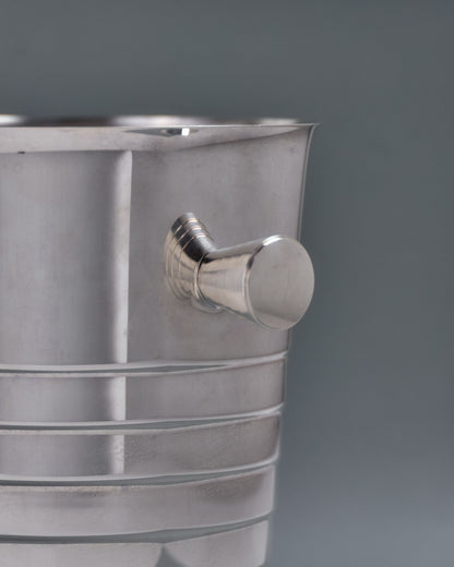 SEAU À CHAMPAGNE CHRISTOFLE, MÉTAL ARGENTÉ, ART DÉCO