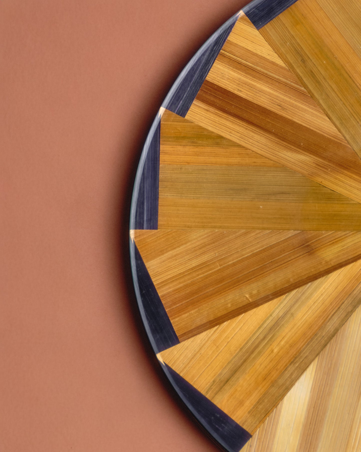 Straw marquetry cheese board, 1970s