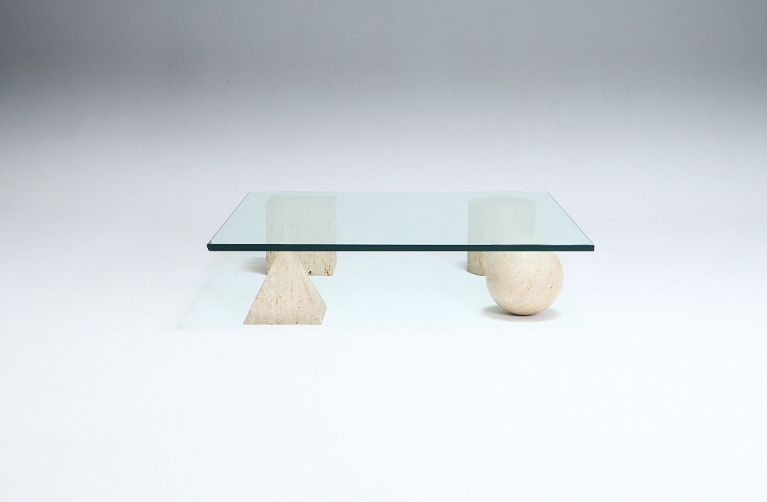 TRAVERTINE COFFEE TABLE, METAFORA, 1970s