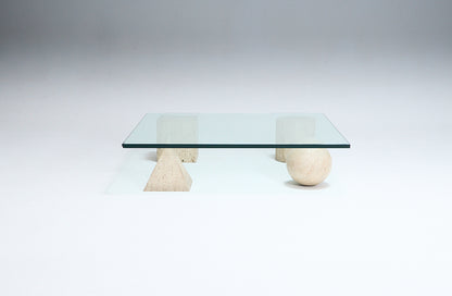 TRAVERTINE COFFEE TABLE, METAFORA, 1970s