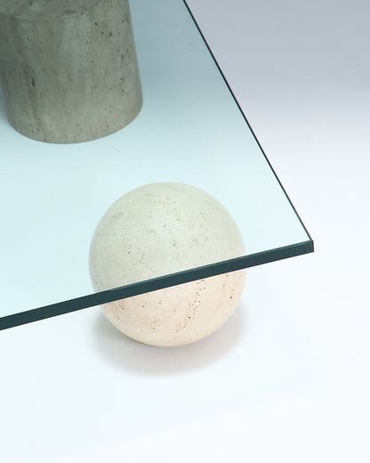 TRAVERTINE COFFEE TABLE, METAFORA, 1970s