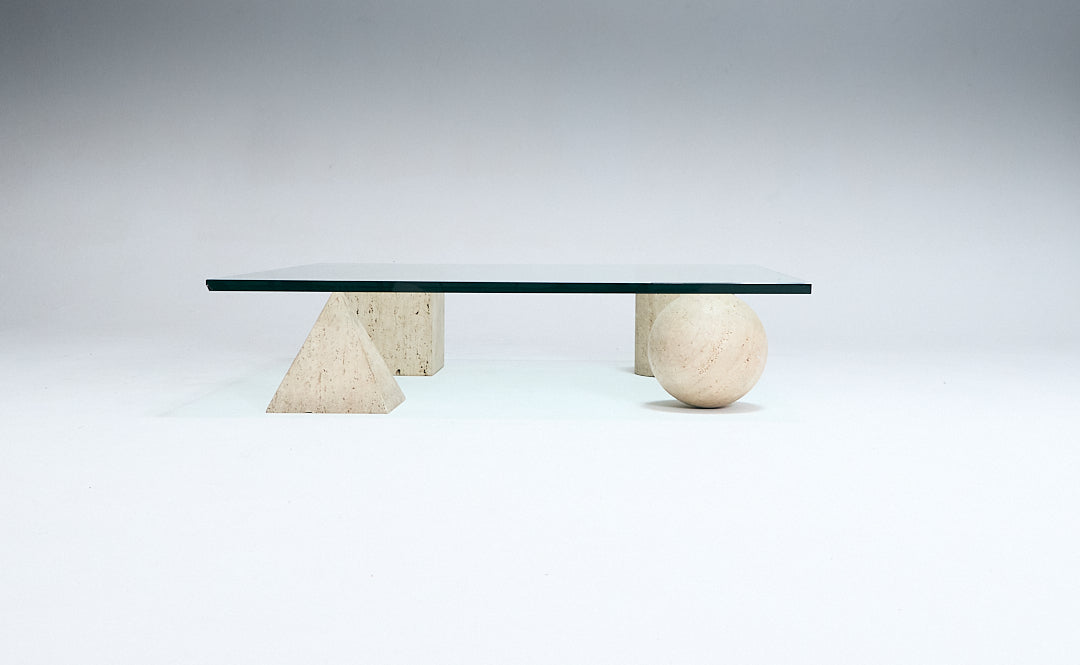 TRAVERTINE COFFEE TABLE, METAFORA, 1970s