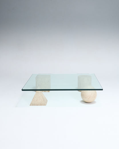 TRAVERTINE COFFEE TABLE, METAFORA, 1970s