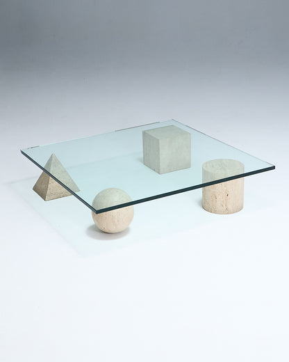 TRAVERTINE COFFEE TABLE, METAFORA, 1970s