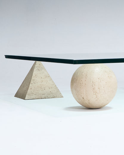 TRAVERTINE COFFEE TABLE, METAFORA, 1970s