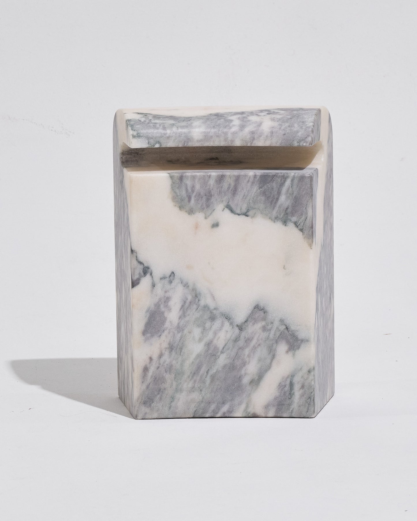 TABLE BASSE EN MARBRE BLANC ET GRIS