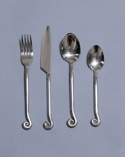 SET OF 4 SPIRAL METAL CUTLERY