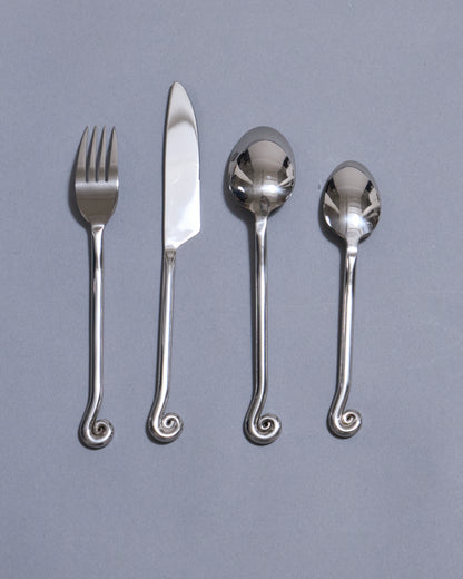 SET OF 4 SPIRAL METAL CUTLERY
