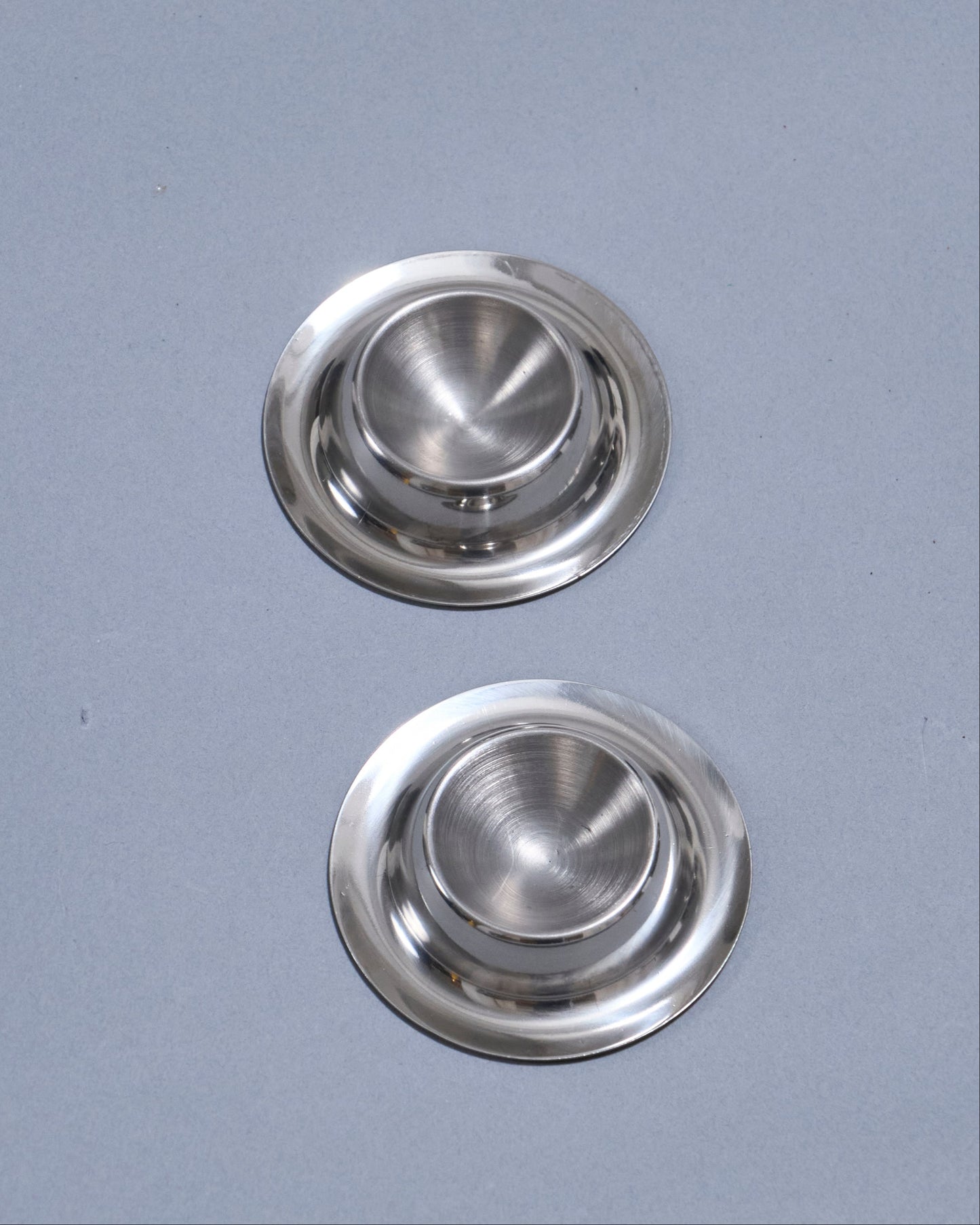 PAIR OF STAINLESS STEEL EGG CUPS