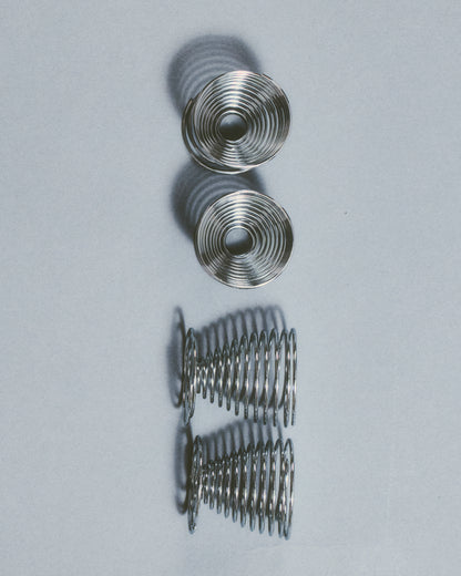 SET OF 4 METAL SPRING EGG CUPS