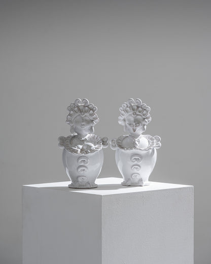 Pair of ceramic moor head vases, 1970s