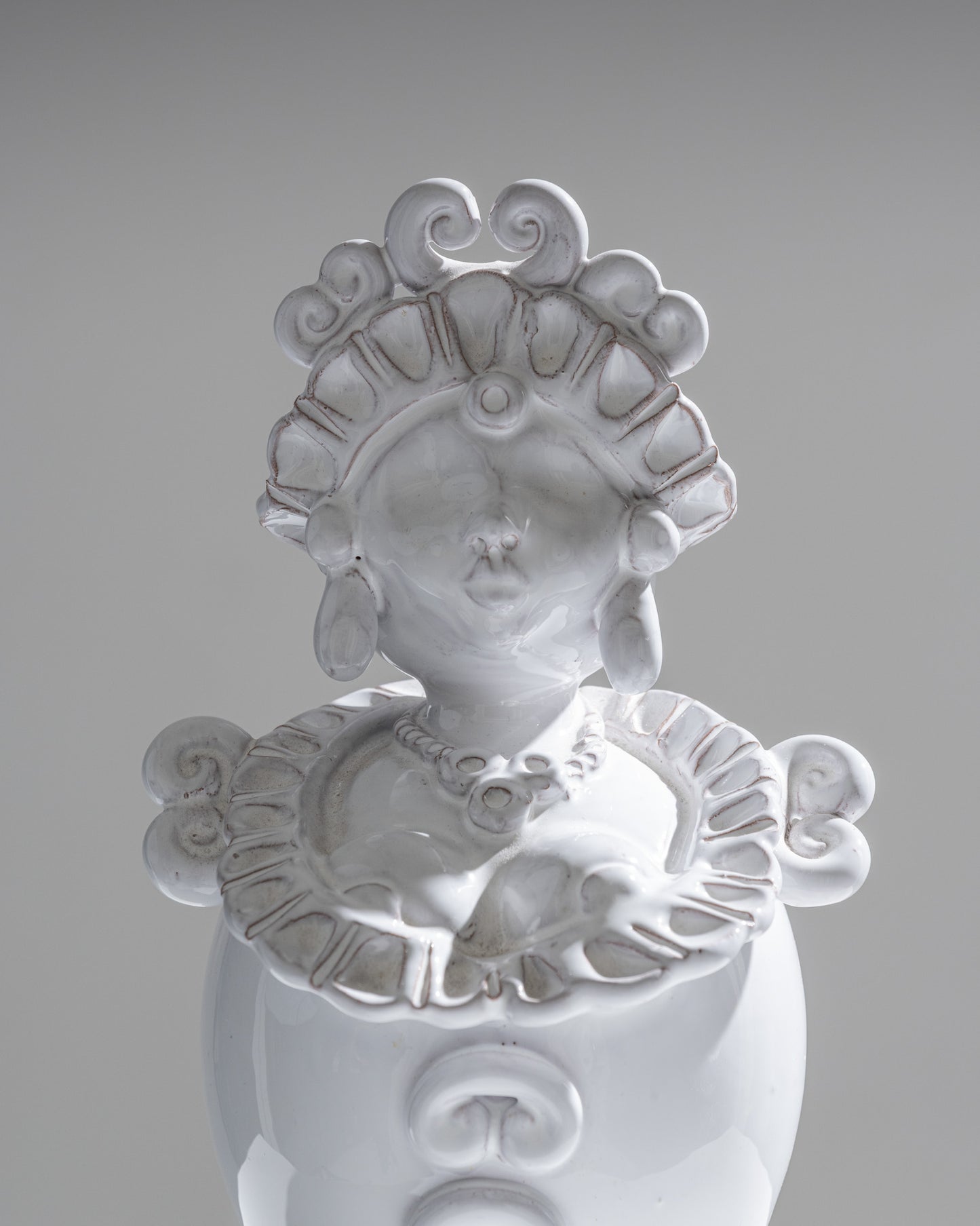 Pair of ceramic moor head vases, 1970s