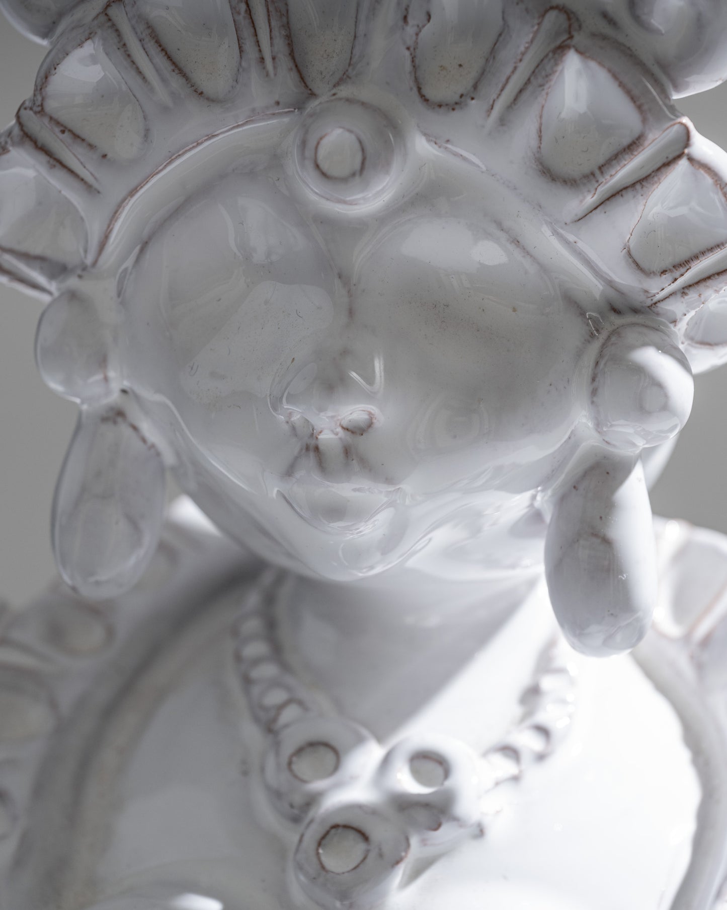 Pair of ceramic moor head vases, 1970s