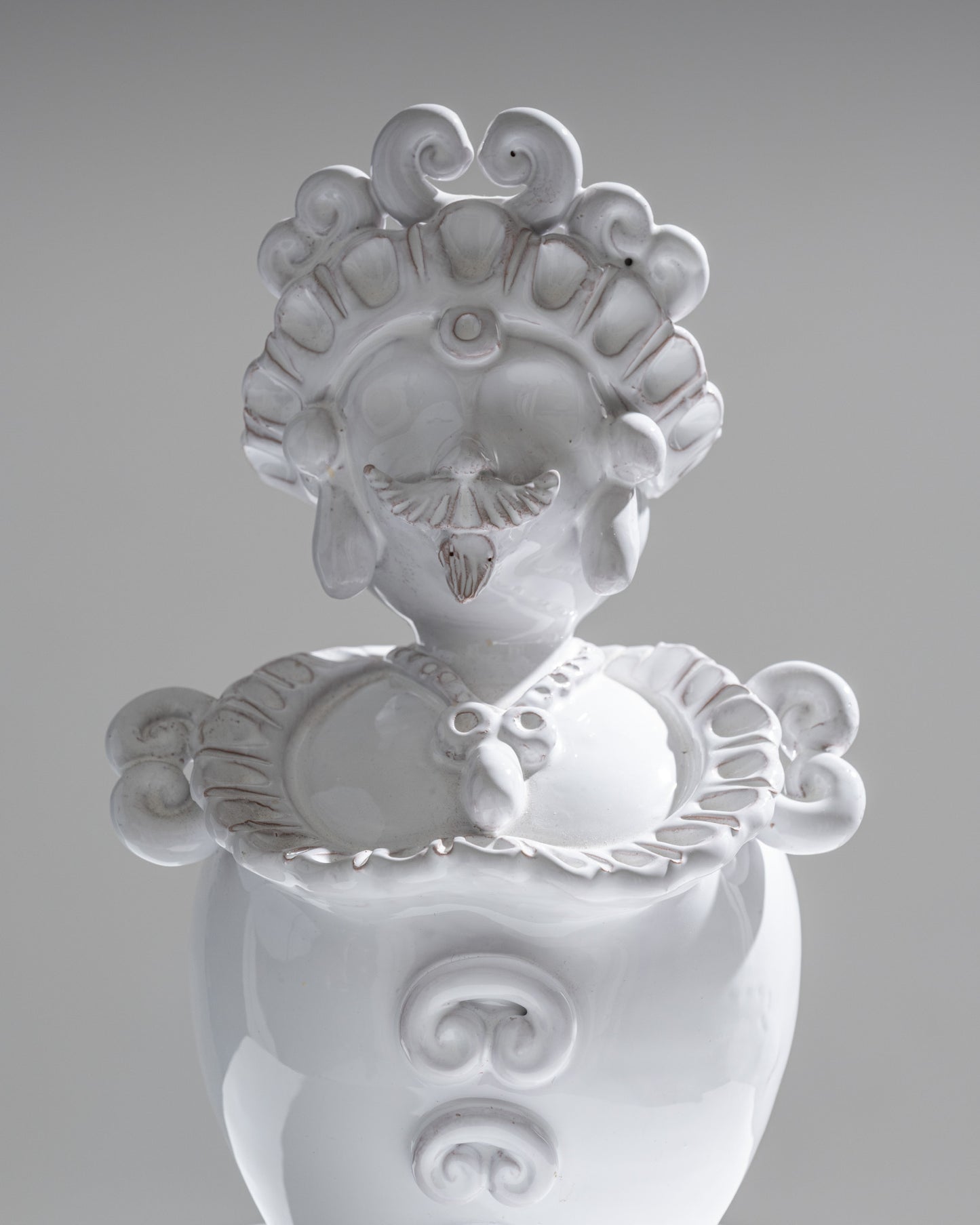 Pair of ceramic moor head vases, 1970s