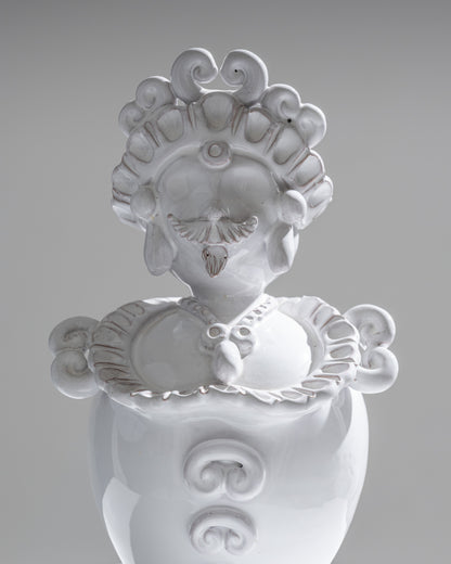 Pair of ceramic moor head vases, 1970s