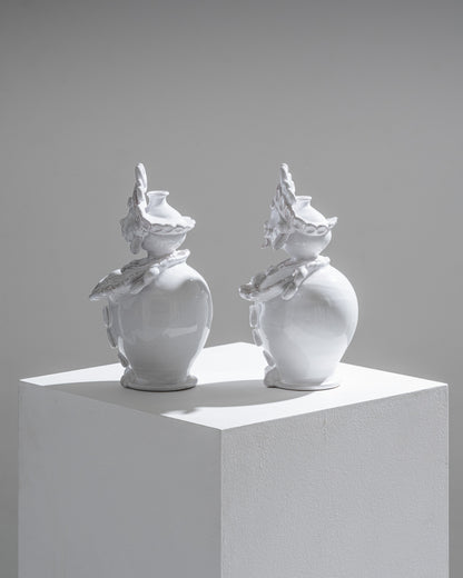 Pair of ceramic moor head vases, 1970s