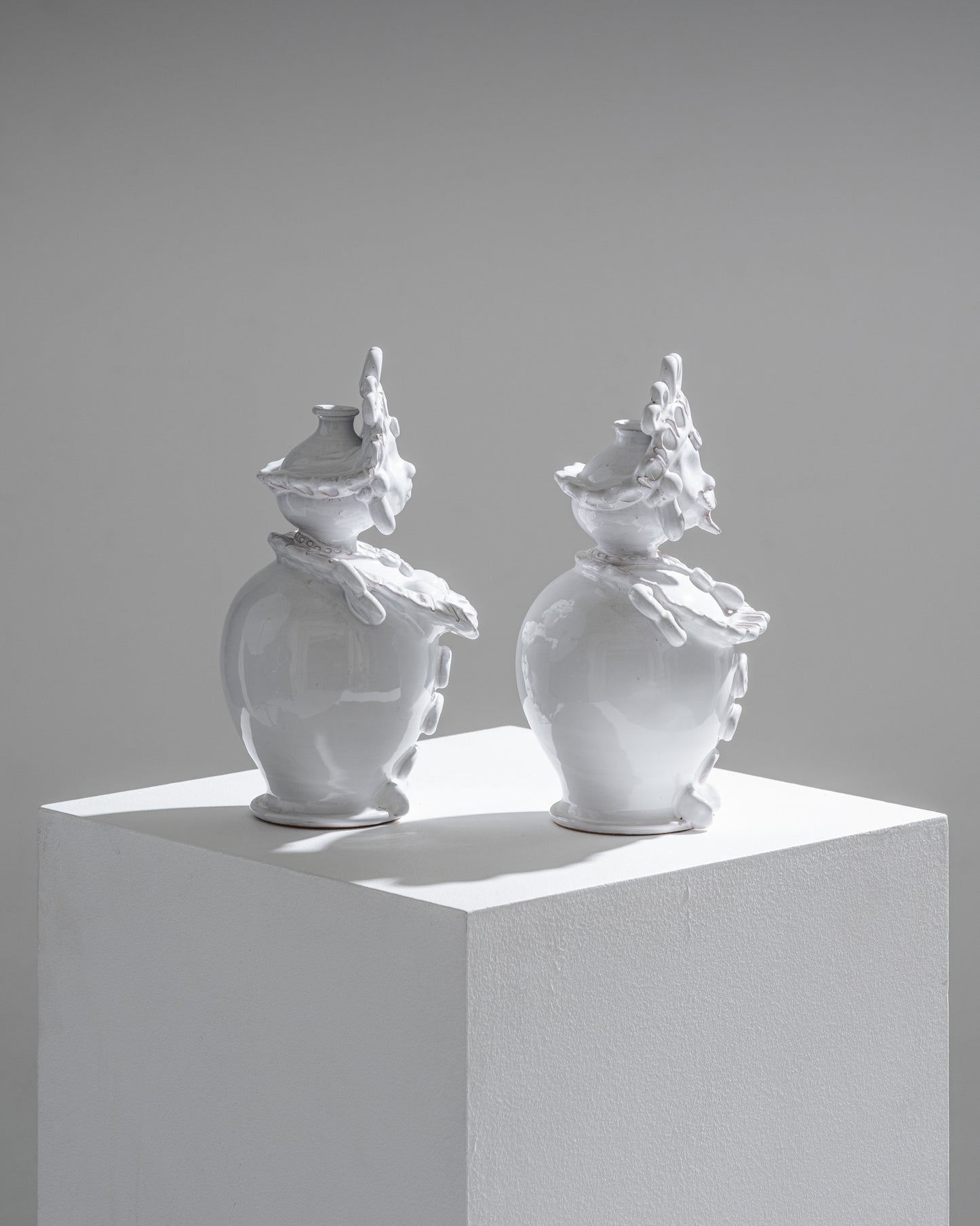 Pair of ceramic moor head vases, 1970s