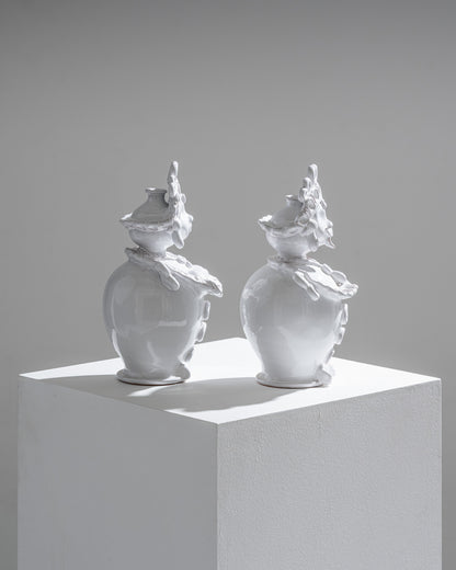 Pair of ceramic moor head vases, 1970s