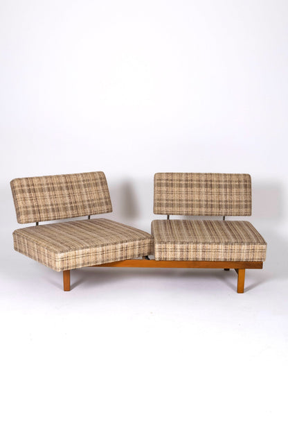 Daybed Stella in Holz und Stoff, Walter Knoll, 1960er Jahre