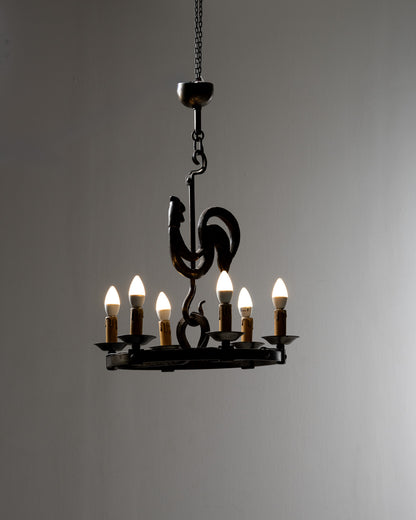 LUSTRE AU COQ, JEAN TOURET, 1950s