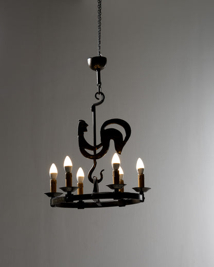 LUSTRE AU COQ, JEAN TOURET, 1950s