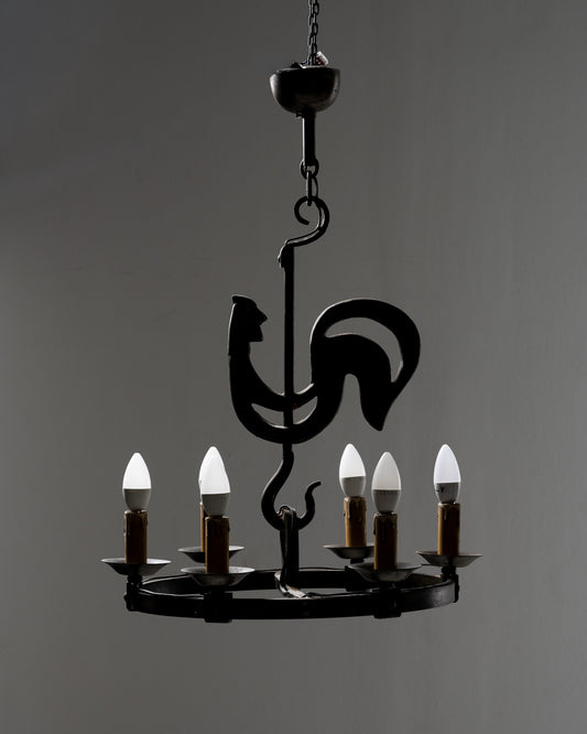 LUSTRE AU COQ, JEAN TOURET, 1950s