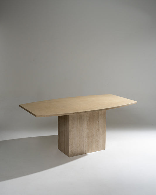 TABLE À MANGER EN TRAVERTIN, 1980s
